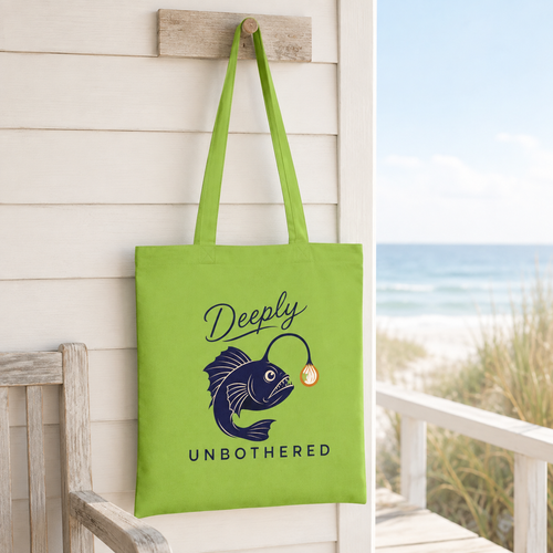 "Deeply Unbothered" Angler Fish Cotton Tote Bag