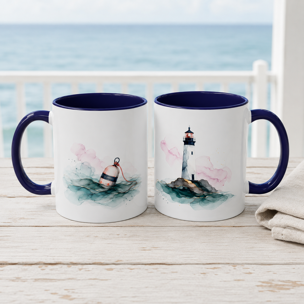 Lighthouse and Buoy Ceramic Mug