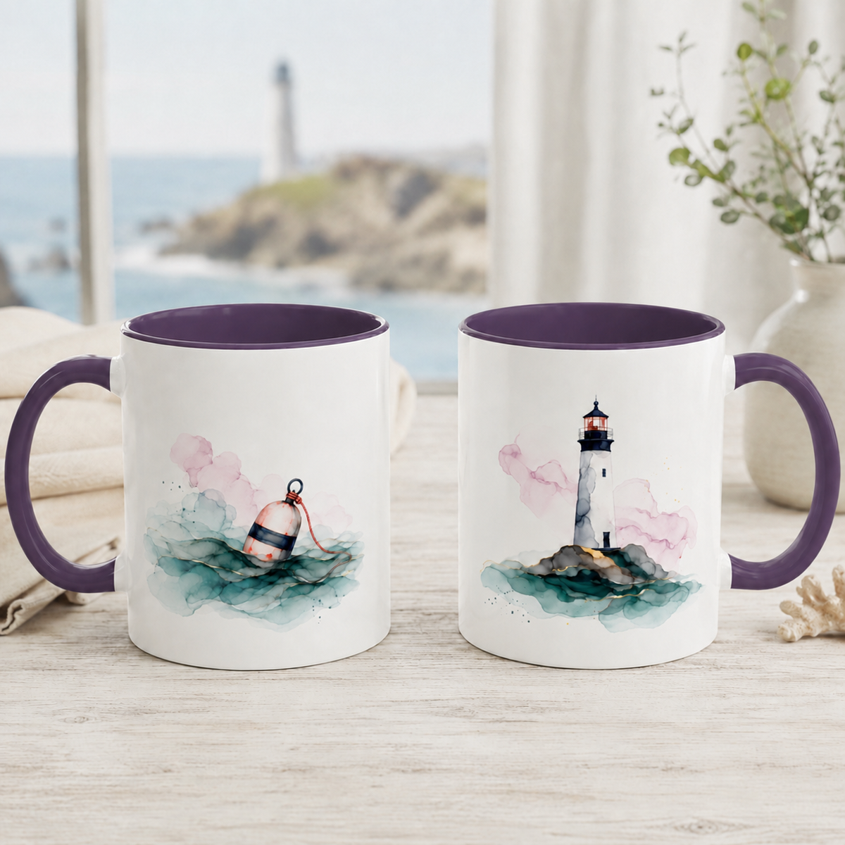 Lighthouse and Buoy Ceramic Mug