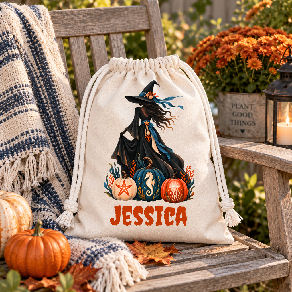 Witch Halloween Favor Bag, Personalized Halloween Treat Candy Gift Bag
