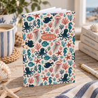 Ocean Life Notebook, Softcover A5 Journal with Octopus & Jellyfish Pattern
