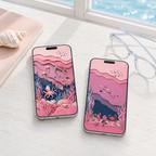 Pink Ocean Phone Wallpaper Set, Lock & Home Screens