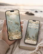 Dreamy Ocean Phone Wallpaper Set, Coastal Lock & Home Screen