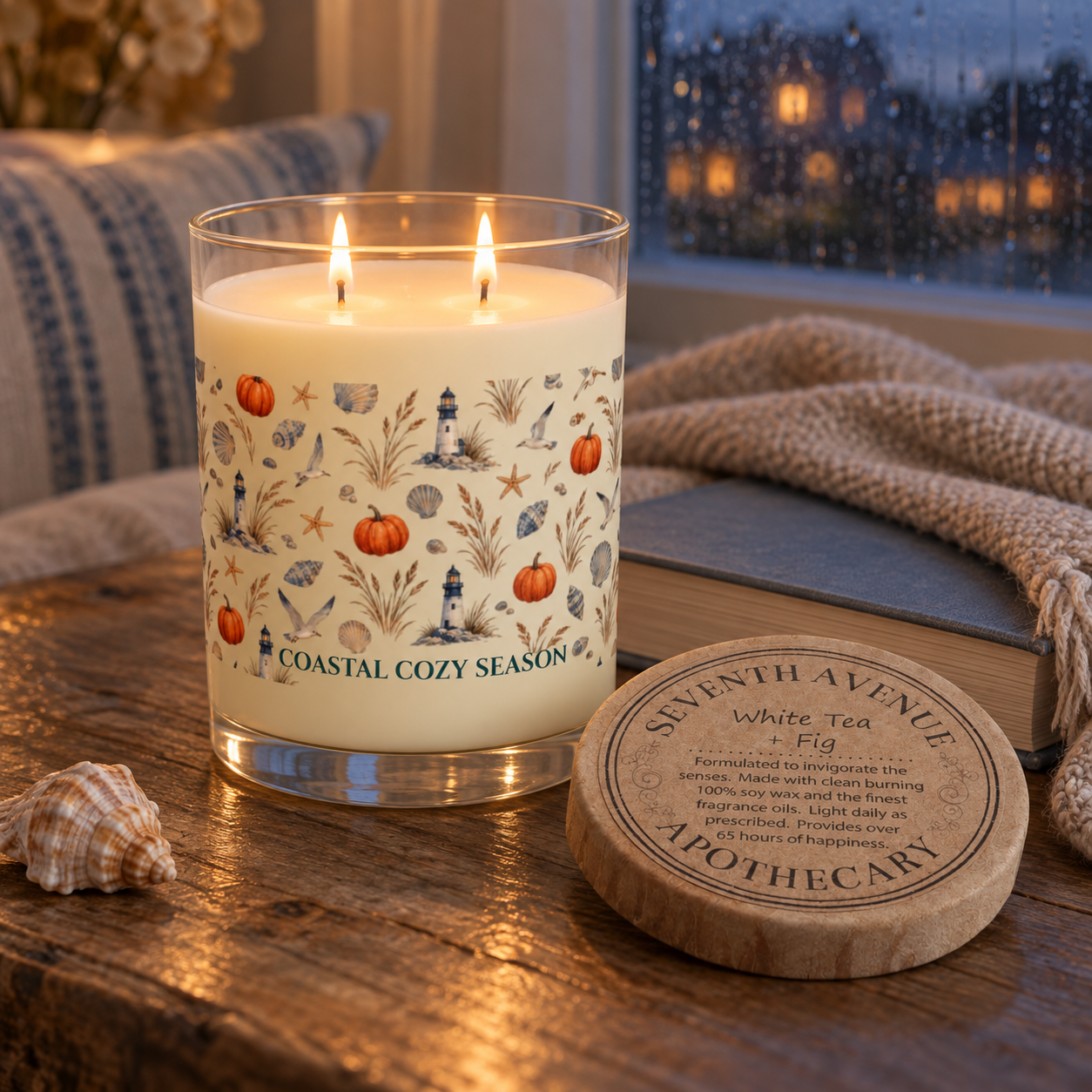 Coastal Cozy Season Soy Candle, 11 oz Fall Coastal Candle