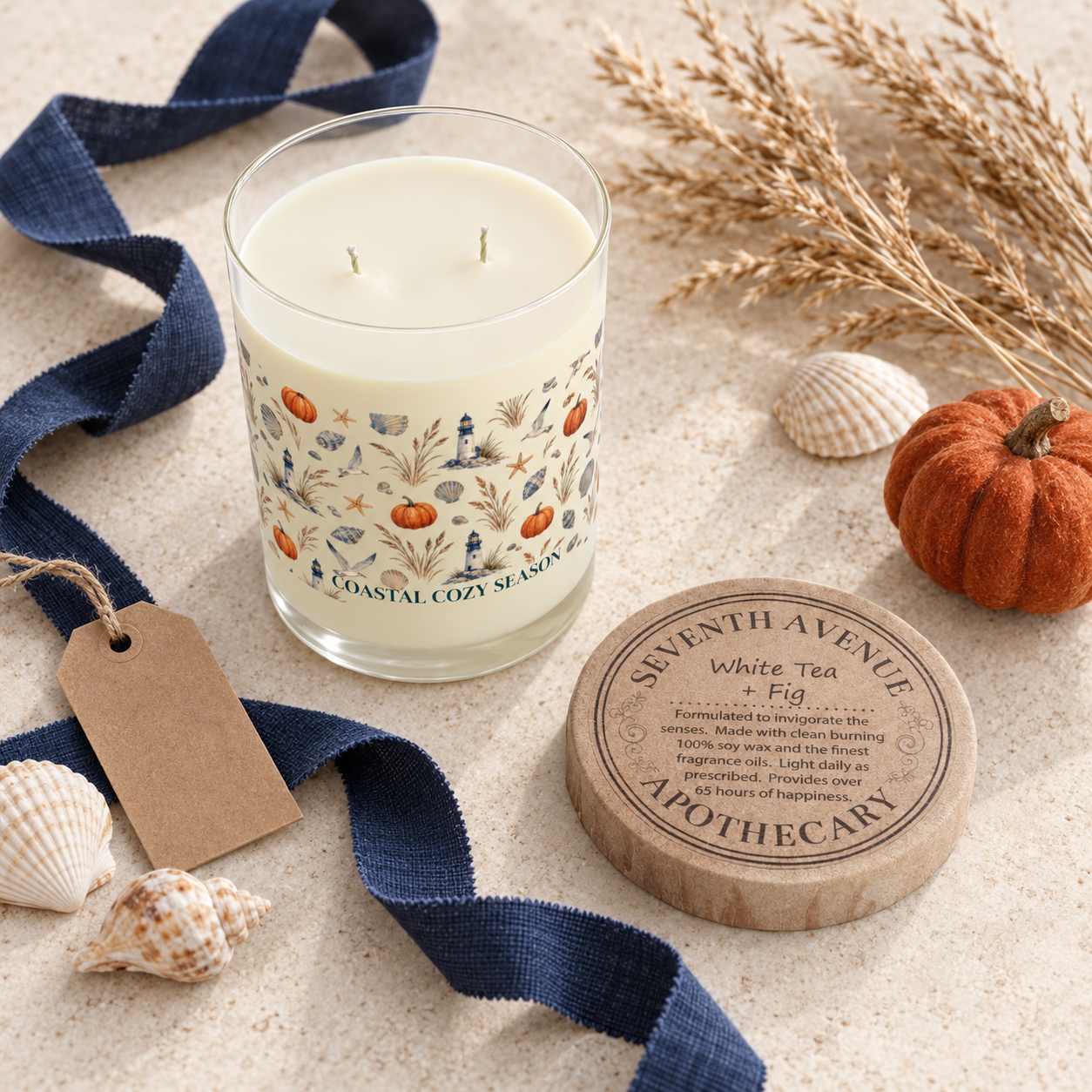 Coastal Cozy Season Soy Candle, 11 oz Fall Coastal Candle