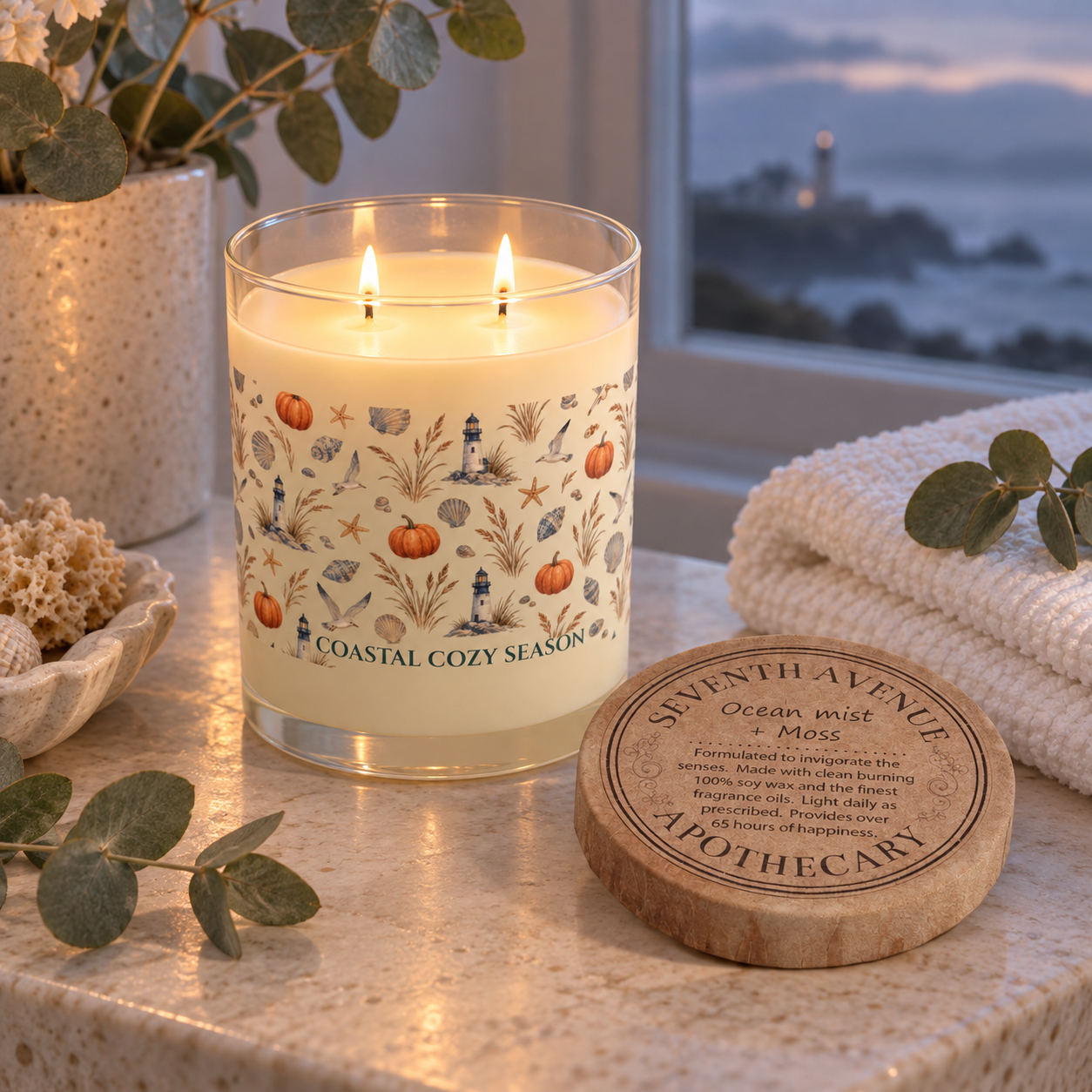 Coastal Cozy Season Soy Candle, 11 oz Fall Coastal Candle