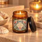 Cozy Season Coastal Soy Candle,  Amber Jar Nautical Candle