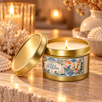 Cozy Season Coastal Candle Tin, Autumn Ocean-Inspired Candle