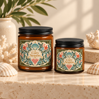 Cozy Season Coastal Soy Candle,  Amber Jar Nautical Candle