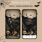 Coastal Halloween Phone Wallpaper Set – Dark Ocean Lock & Home Screens