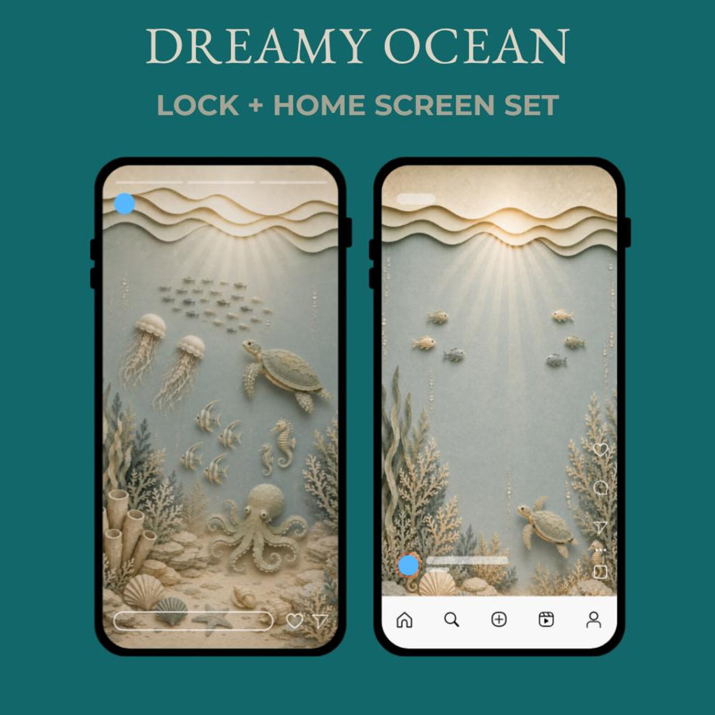 Ocean Phone Wallpaper Bundle, 5 Coastal Lock & Home Screen Sets