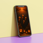 Coastal Halloween Phone Wallpaper Set, Ocean Halloween Lock & Home Screen Backgrounds