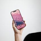 Pink Ocean Phone Wallpaper Set, Lock & Home Screens