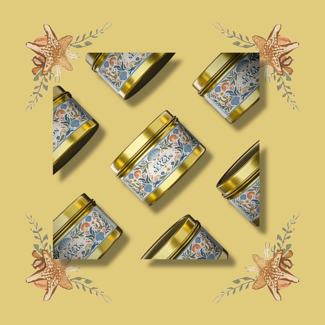 Cozy Season Coastal Candle Tin, Autumn Ocean-Inspired Candle