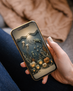Coastal Halloween Phone Wallpaper Set, Spooky Pumpkin Lock & Home Screen Backgrounds
