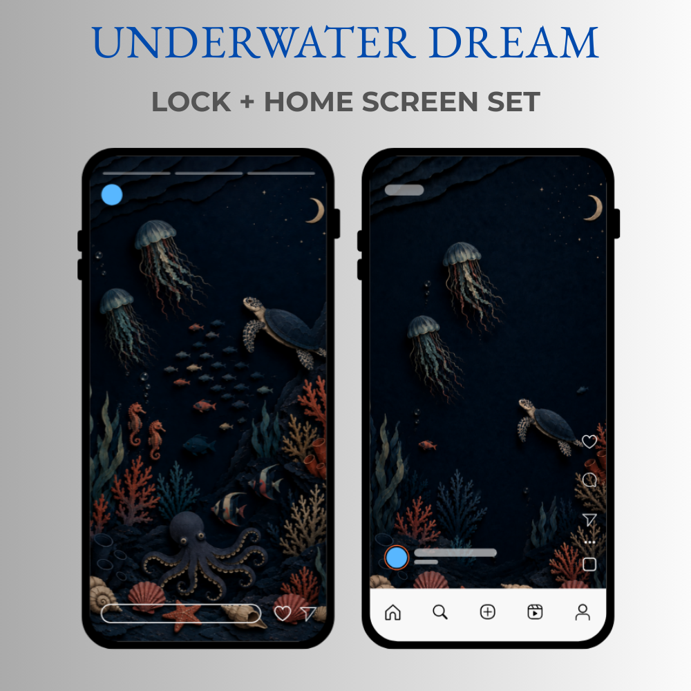 Ocean Phone Wallpaper Bundle, 5 Coastal Lock & Home Screen Sets