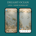 Dreamy Ocean Phone Wallpaper Set, Coastal Lock & Home Screen